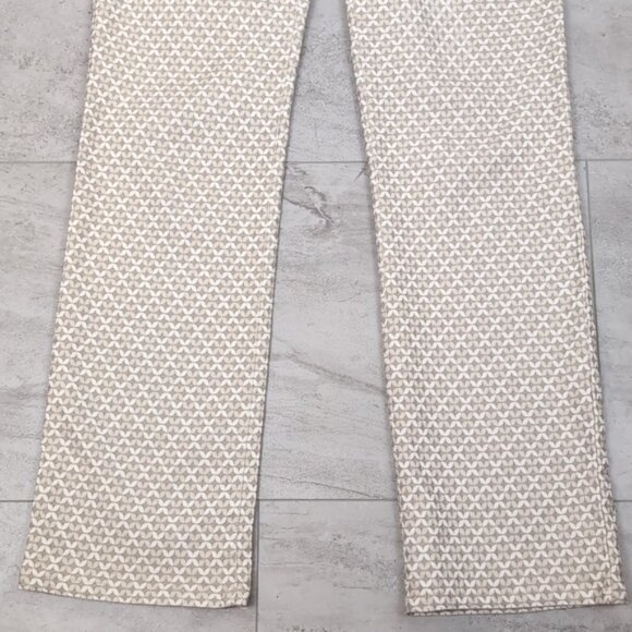 3/$20 LouLou Diamond Straight Leg Pants Stretch Patterned Textured Neutral - Picture 3 of 8